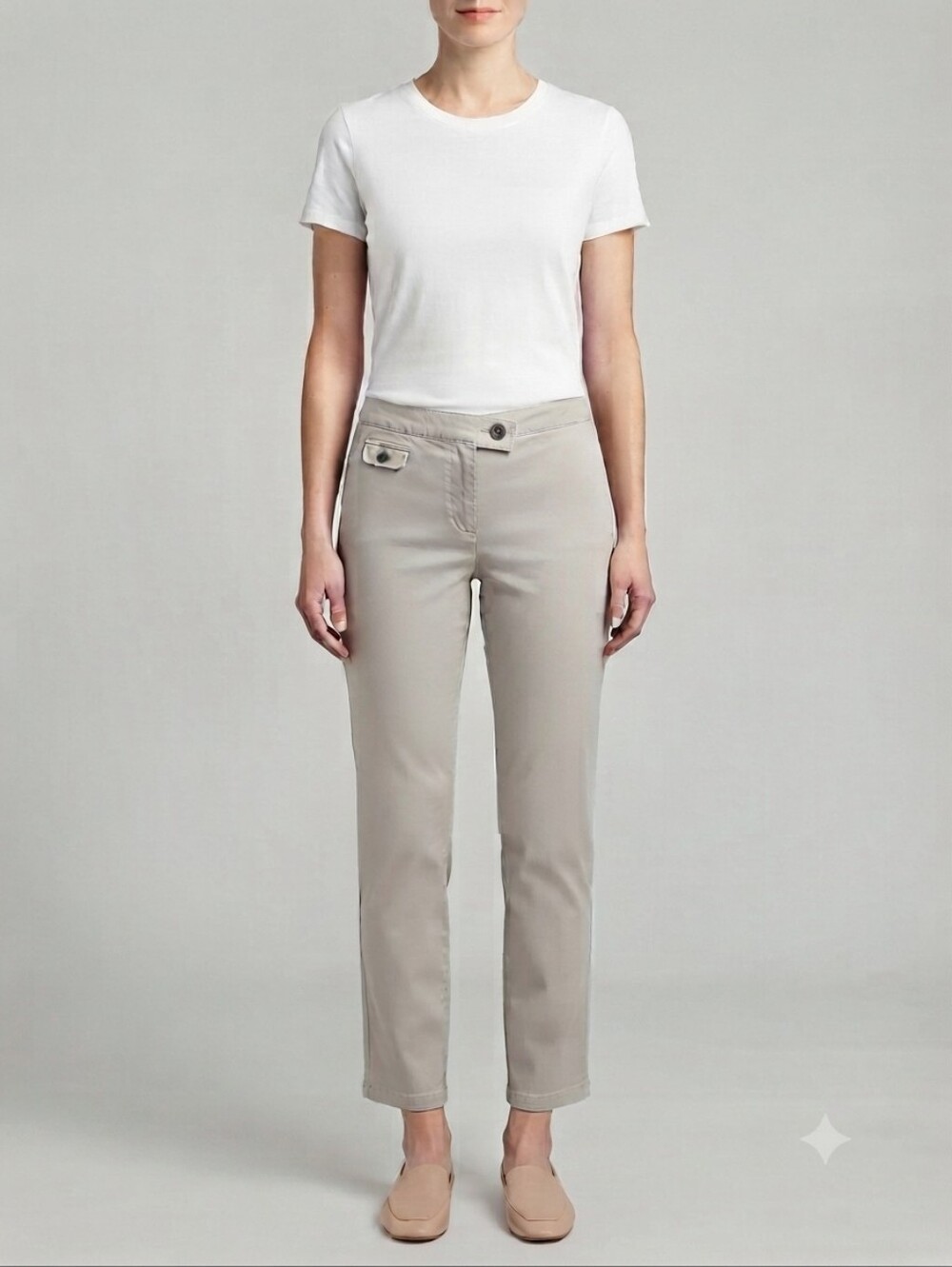 J.Jill Genuine Fit Stretch Chino Pants Neutral Beige Size 10 Petite